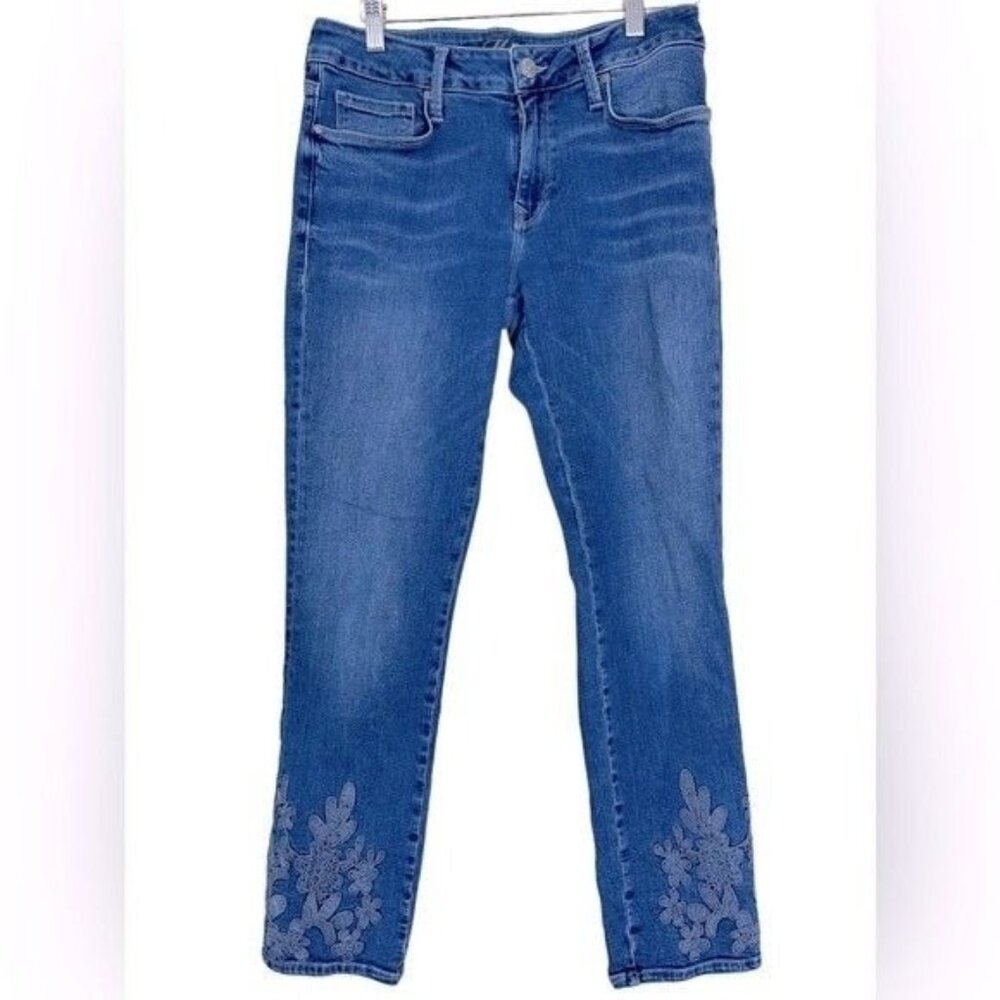 Mavi Women’s 28 Jeans Skinny Sophie Ankle Mid Rise Embroidered Stretch Blue
